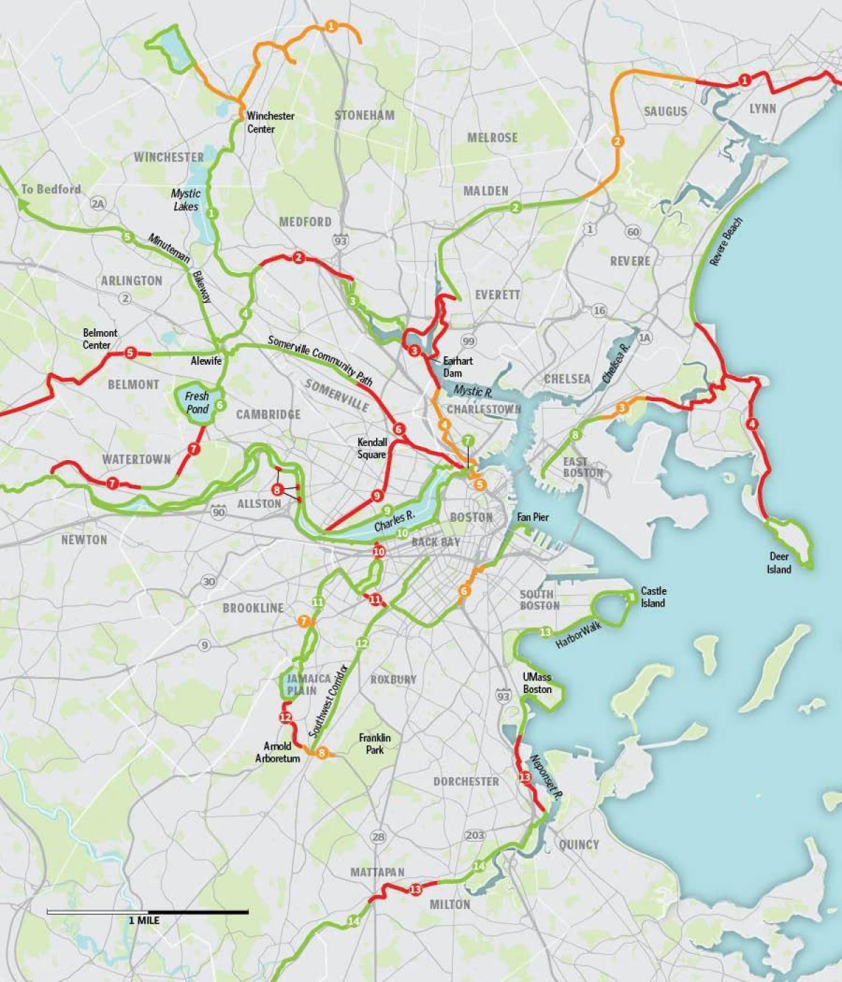 Boston haritası bisikleti