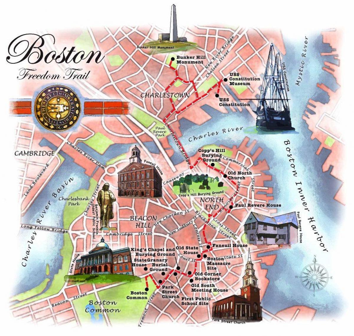 freedom trail Boston haritası