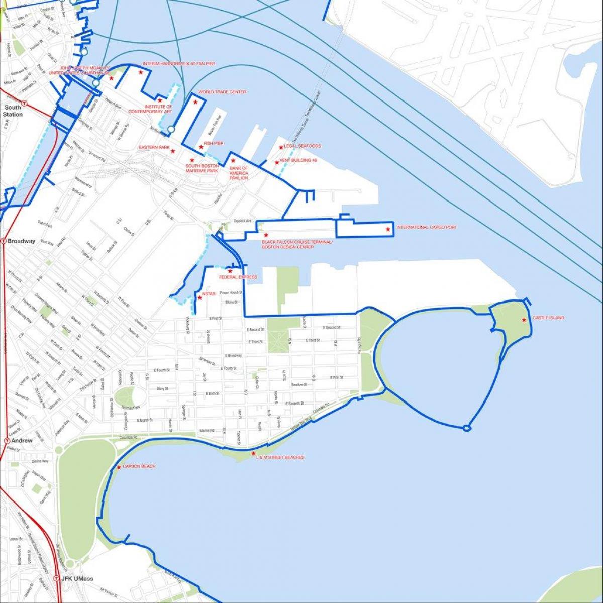harborwalk Boston haritası
