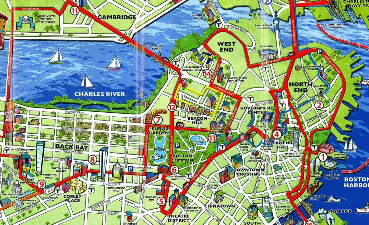 Boston turistik haritası