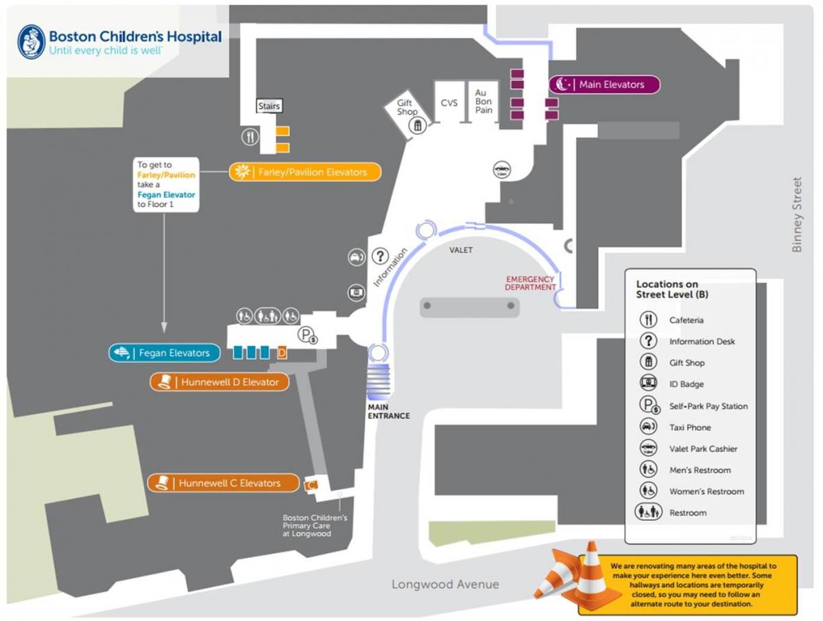 Çocuk Hastanesi Boston haritası