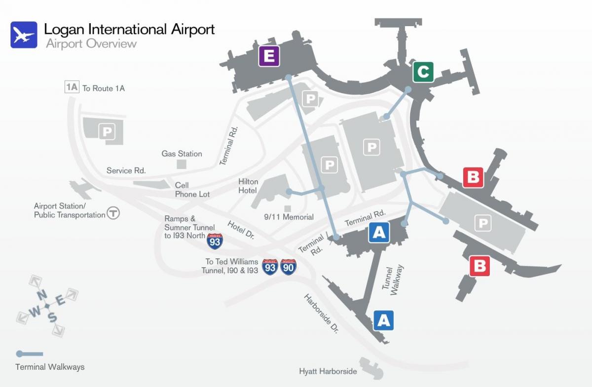 Logan airport terminal b haritası