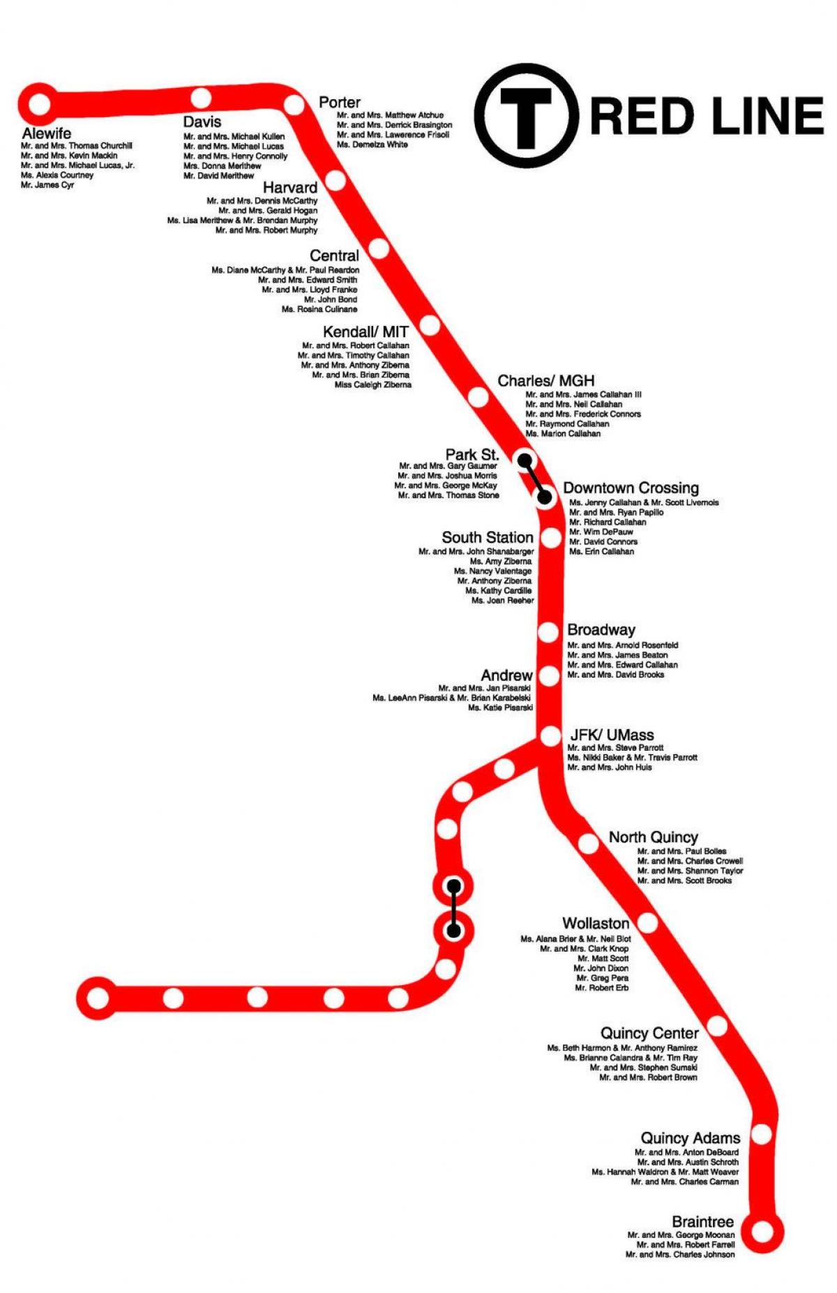 red line Boston haritası