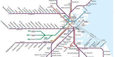 Banliyö demiryolu harita Boston