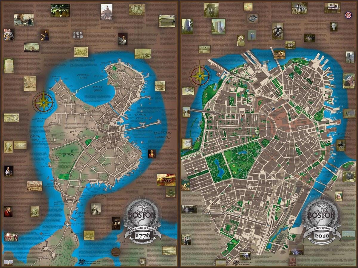 1776 Boston haritası
