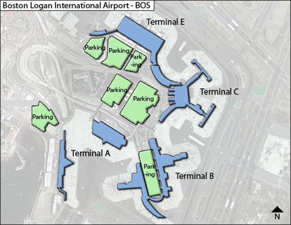 Boston haritası Logan airport