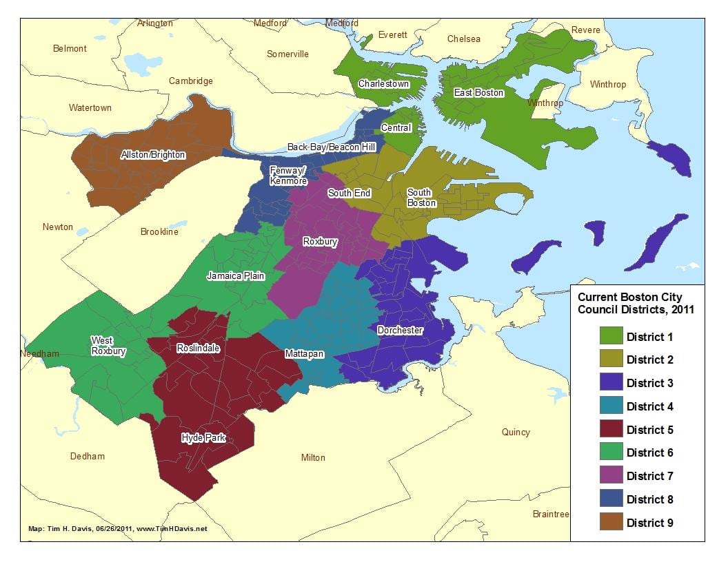 Boston haritası mahalleleri