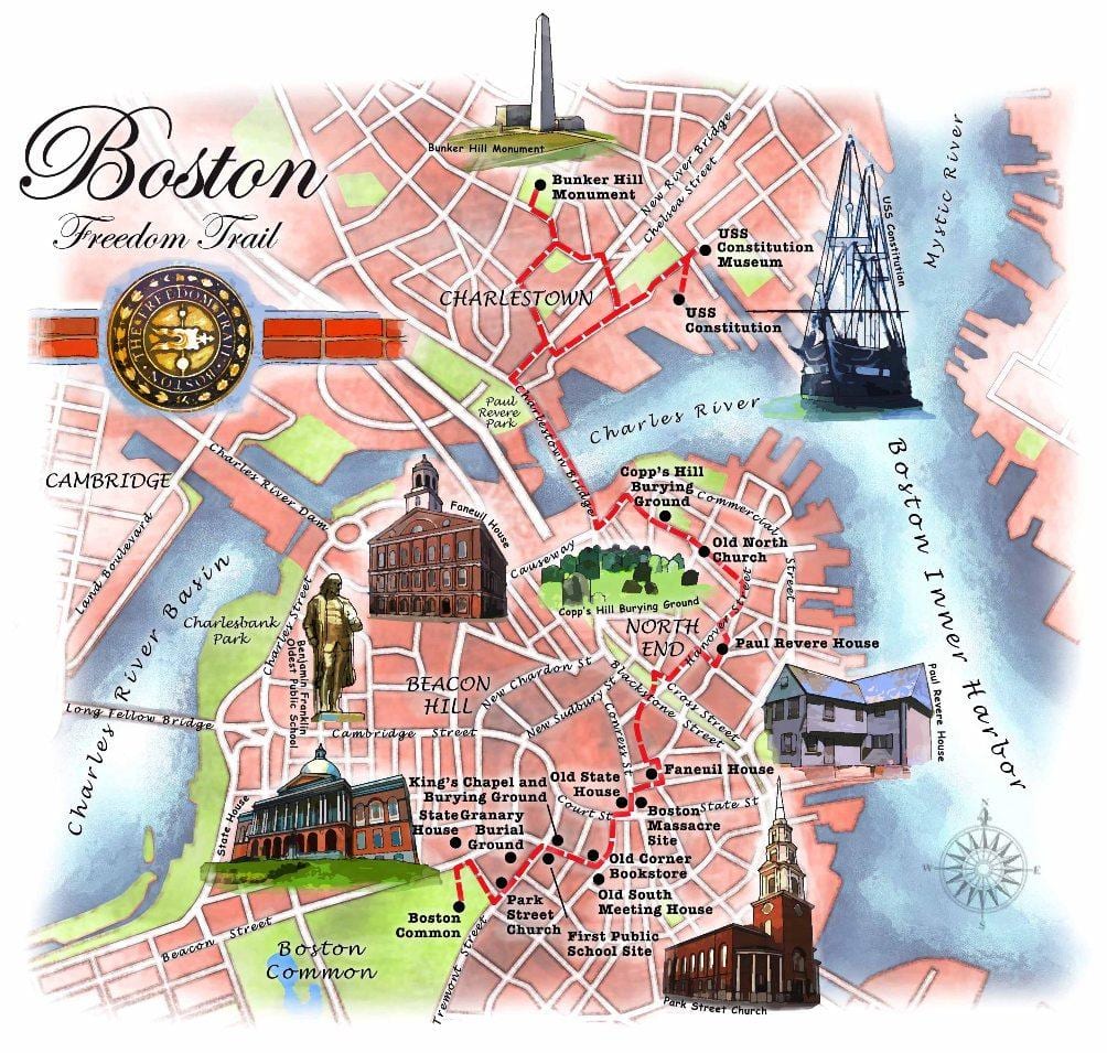 freedom trail Boston haritası