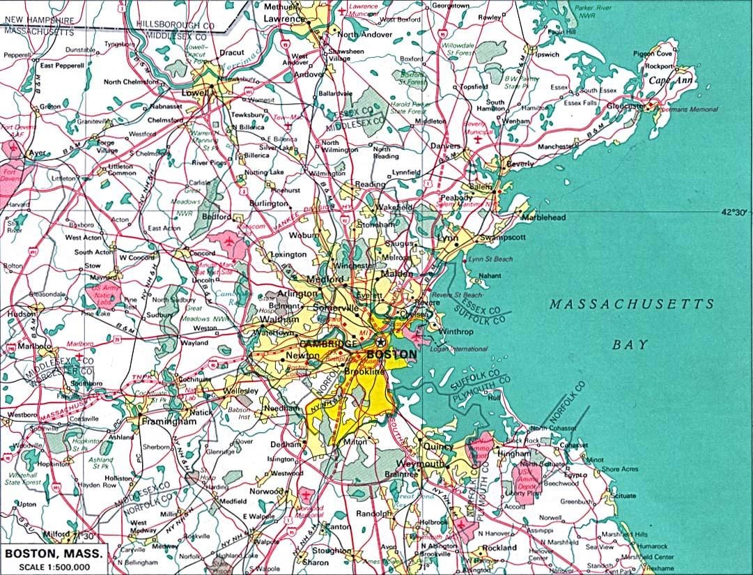 Boston bölge haritası