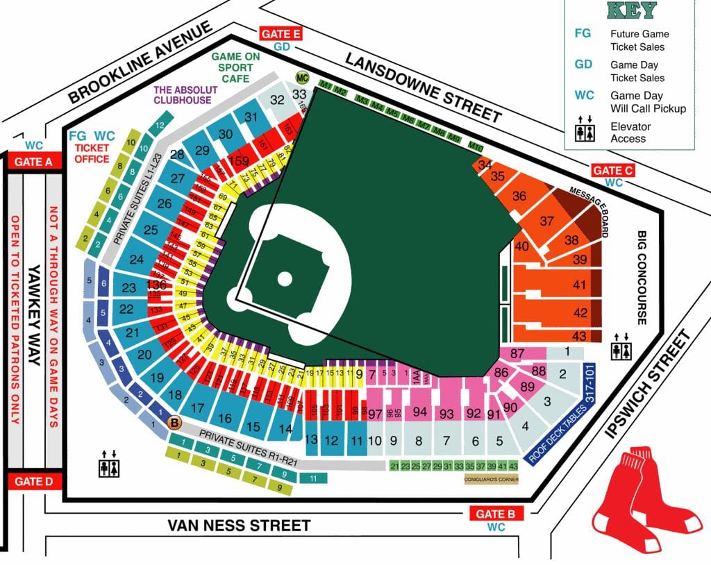 Fenway koltuk haritası